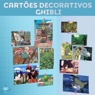 Cartões Decorativos Ghibli | Chihiro - Howl - Kiki - Totoro | Pequenos, Médios e Grandes