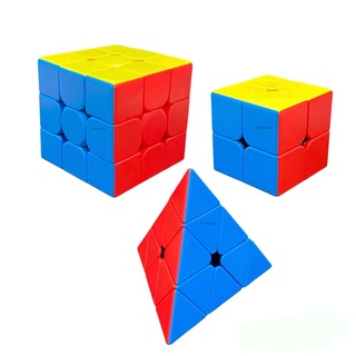 Kit 3 Cubo Mágico 2x2x2+3x3x3+pirâmide Profissional Moyu (1)