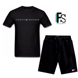 Conjunto Bermuda Moletom + Camiseta Tommy Hilfiger Camisa Masculina Envio Rapido
