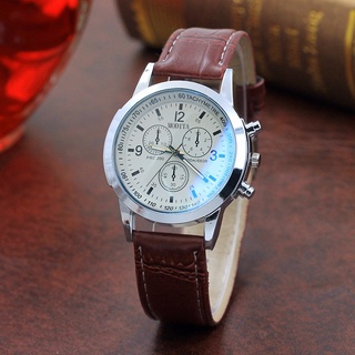Mens Luxury Leather Analog Quartz Wrist Watch Business Watches