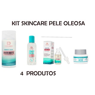 Kit Skincare pele oleosa skin care pos maquiagem cuidado facial serum antioleosidade beleza do rosto hidratante para pele oleosa doce diana