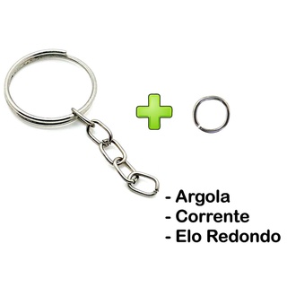 Argola para chaveiro + Corrente + Elo Circulo