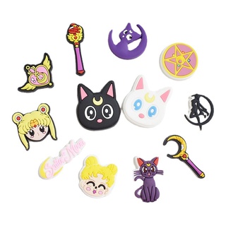Fivelas De Sapatos De Pvc X-mas Presente3 Sailor Moon Luna Para Crocs Jibbitz