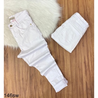 calça jeans feminina lançamento pimenta doce branca lisa