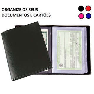 BARATO Porta Documentos Cartão Bilhete de Bolso 16 Lados 8 Páginas Organizador