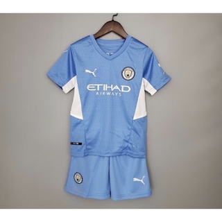 Camisa Camiseta Conjunto Infantil Manchester City Azul Claro MEGA PROMOÇÃO envio imediato + FRETE GRATIS camisa+short 21-22.