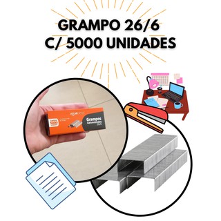 Grampo Para Grampeador 26/6 C/ 5000 Unidades Para Escritório (6)