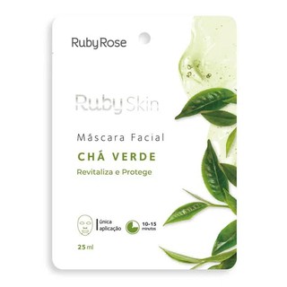 Máscara Facial de Tecido Chá Verde Ruby Rose HB704