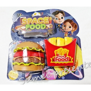 Kit Brinquedo De Comida Fast Food Hambúrguer Com Batata Frita Infantil
