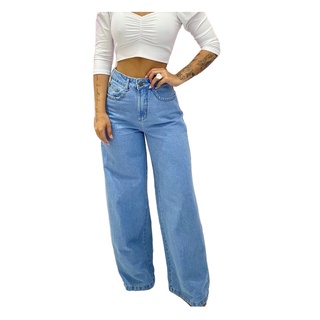 Calça Jeans Feminino Wide Leg Pantalona Retrô Perfeita Moda top Tendencias