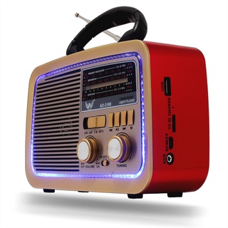 Rádio Retro Vintage Bluetooth Am Fm Usb Aux Sd Caixa de Som Recarregável Antena Analogico (5)