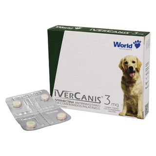 IVERCANIS 3 Mg - ivermectina com 4 Comprimidos para cachorro até 15kg