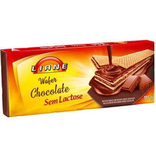 Biscoito Wafer Liane Chocolate SEM Lactose 115G. - ATACADO R$ 3.79 /Sem Lactose / Sem Proteína do Leite / Vegano / Bolacha.