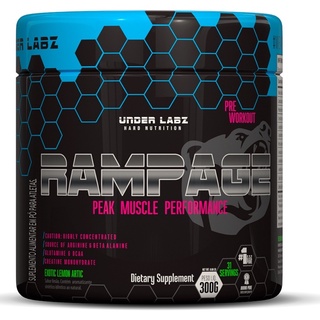 Pre Treino Rampage 300g Pre Workout com Creatina/Glutamina/Arginina/Alanina/BCAA - Under Labz