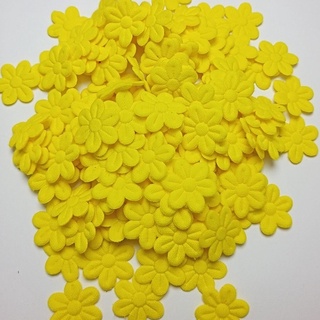 Flor de Tecido Prensado Amarelo -100 Unidades