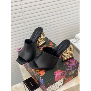 2021 mais recentes chinelos de salto alto Dolce & Gabbana D&G com fivela dourada (3)