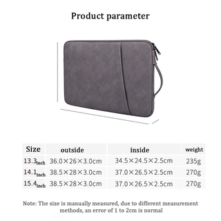 Bolsa para laptop impermeável de couro PU 13,3 14 15" capa para laptop (9)