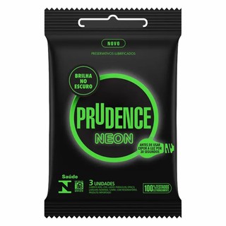 Preservativo Prudence Neon Camisinha Brilha No Escuro PCT 3 Unidades