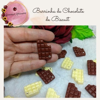 Aplique Barrinha de Chocolate em Biscuit