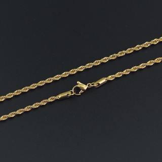 Corrente colar cordão trançado Baiano aço Inox masculino feminino cor dourado