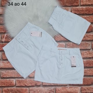 super oferta Mini saía jeans branca com botões