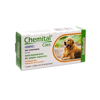 Chemital Vermífugo para cães c/ 4 comprimidos
