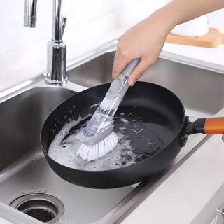 Escova de Limpeza 2 em 1 Dispenser Esponja Detergente Bucha de Cozinha Multiuso com Dupla Utilização Reservatório Limpeza Lava Louça (4)