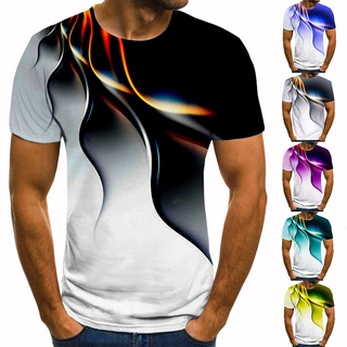 Camisetas masculinas de manga curta legal 3D Print Colorido Cloud Camisetas masculinas XS-6XL