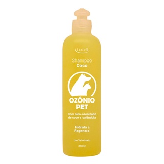 Shampoo Coco Ozônio Pet Hidratante e Regenerador de Pelos com Óleo ozonizado de Coco e Calêndula 330ml.