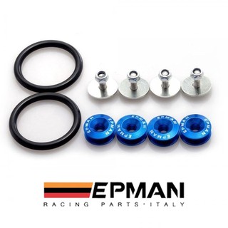 Kit De Arruela Billet Anilha Para Fixação De Para Choque Trava Quick Release EPMAN Racing Azul