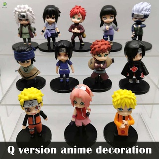 12 Pcs Figura De Ação Anime Naruto Sasuke Sakura Kakashi Jiraiya Itachi Gaara Hinata Ornamento Do Carro De Mesa Para O Miúdo Adulto (1)