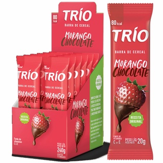 Barra De Cereal Trio Morango Chocolate Caixa 12 Unidades