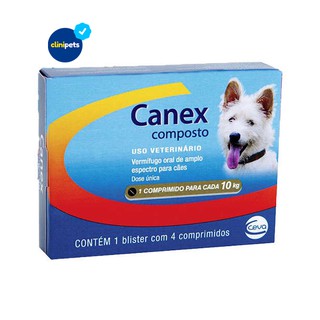 Canex Composto Vermífugo Cães Caixa com 4 Comprimidos Ceva (1)