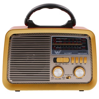 Rádio Retro Vintage Am Fm Usb Aux Sd Bluetooth Recarregável