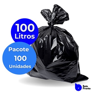 Saco de Lixo Preto Resistente 100Litros Entrega Rápida 100Un
