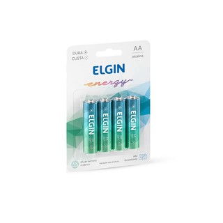 Pilha Alcalina AA Elgin Energy LR06 Kit com 4 pilhas (Blister)
