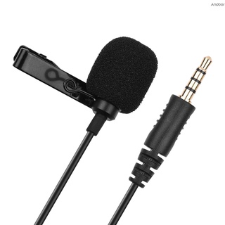 Mini Microfone Omnidirecional Com Clip-On De Microfone De Lapela Com 3,5mm Trrs Plug / 3 Metros-Longo De Cabo Para Smartphone / Tablet / Computador (6)