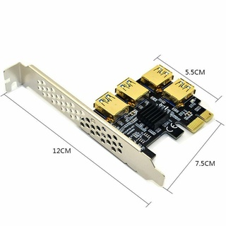 4 Port PCIe Riser Adapter Board PCI-E 1x to 4 USB 3.0 PCI-E Rabbet GPU (7)