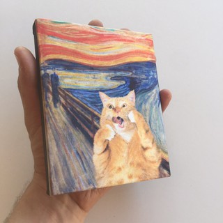 quadro decorativo gatinho O grito Edvard Munch obras de artes famosa em tela acetinada