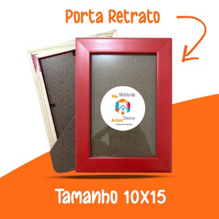 Porta Retrato 10x15 C/Vidro Vermelho