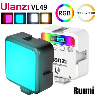 Ulanzi VL49 RGB luz Mini luz de preenchimento de fotografia brilho ajustável luz suave