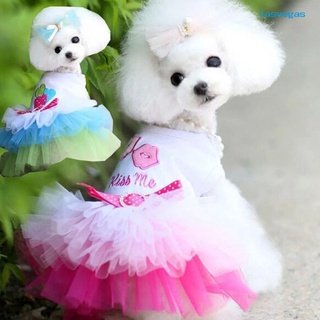 LAG Vestido De Princesa De Algodão Respirável Com Estampa Love-hearts Para Animais De Estimação/Cachorros