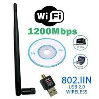 Antena wi-fi adaptador 1200mbps receptor Wireless 2.0 para PC e Notebook