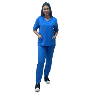 Conjunto Pijama Scrub Privativo Rose Carcelin, Ideal para médicos, enfermeiros, veterinários, recepcionista! BORDADO GRÁTIS