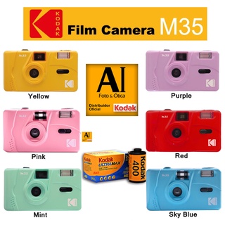 Câmera Kodak M35 Reutilizável + Filme Kodak 36p Ultra ISO 400 +01 PILHA ALCALINA AAA