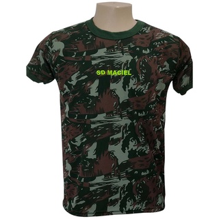 kit 3 camisas camuflada exército brasileiro + nome bordado