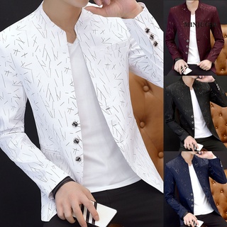 （Minjuche）2021Men's Casual Collar Collar Blazers Juventude Belo Trend Blazers Estampados Slim 5XL 6XL