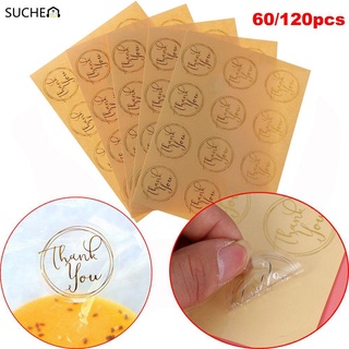 SUCHEN Party Supplies Round Baking Adornment Transparent Bronzing Sealing Craft Gift Boxes Seal Label Handmade Sticker