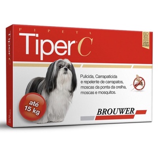 Tiper C Cães Acima até 15kg Brouwer repelente de carrapatos, Antipulgas, Mosca na ponta da orelha,moscas e mosquitos