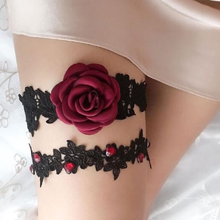Liga De Casamento Do Vintage Elástico Ligas Cintos Com Flores Rosa E Strass Para A Noiva Da Dama De Honra